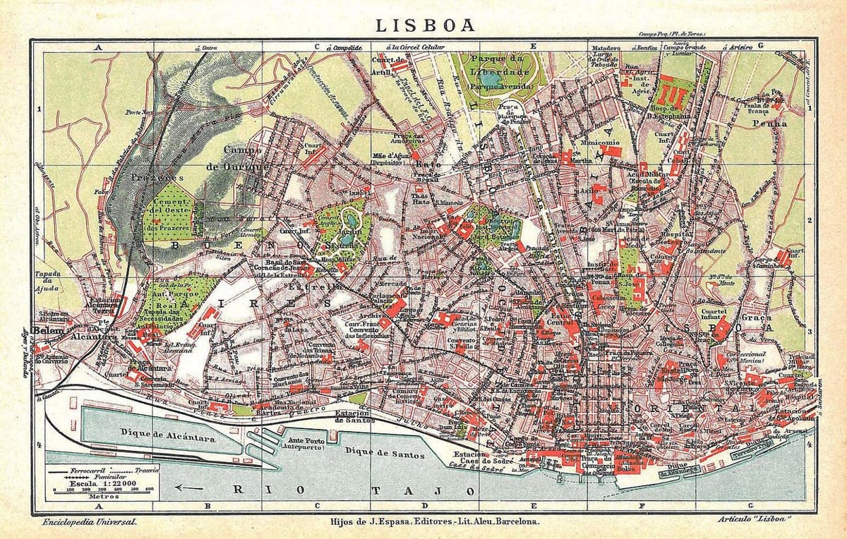 mapa lisabonu staré město