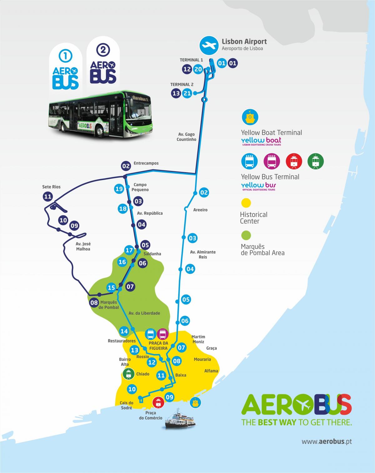 lisabonské letiště autobusové trasy mapě