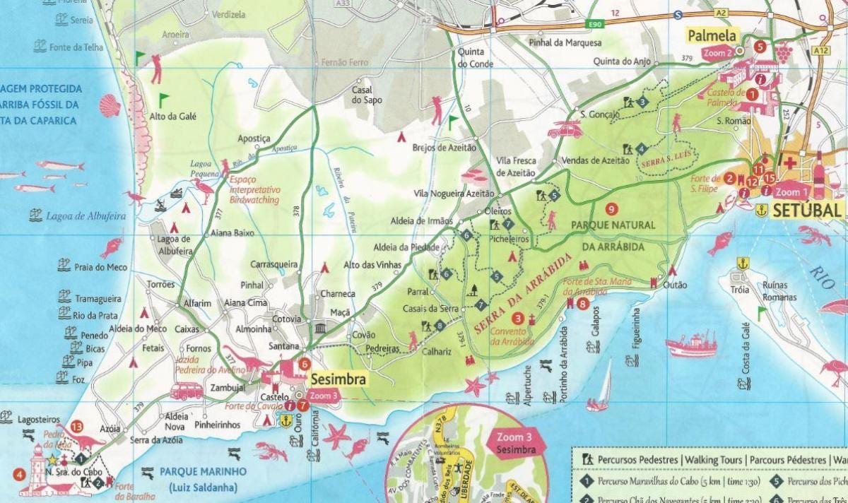 mapa lisabonské pobřeží