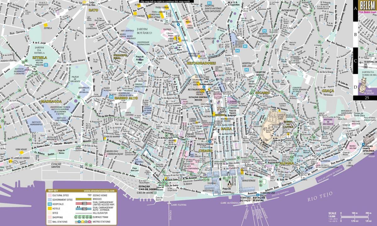 centrum města lisabon ukázat mapu