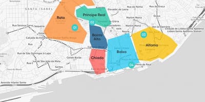 Mapa lisabonu chiado